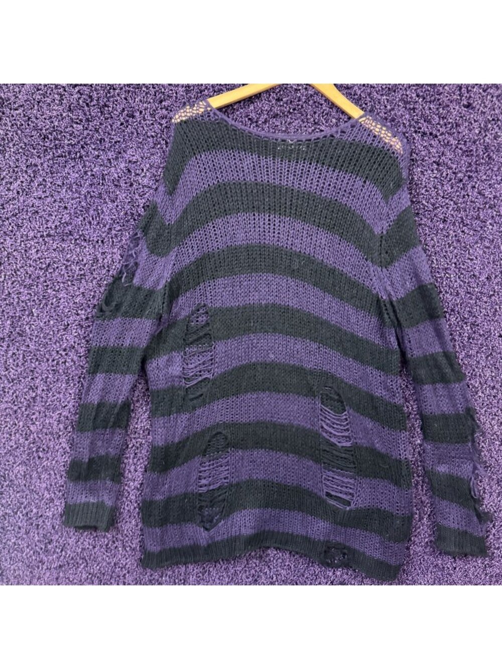 NWOT Killstar Hazed Out Knit Striped Sweater size XL